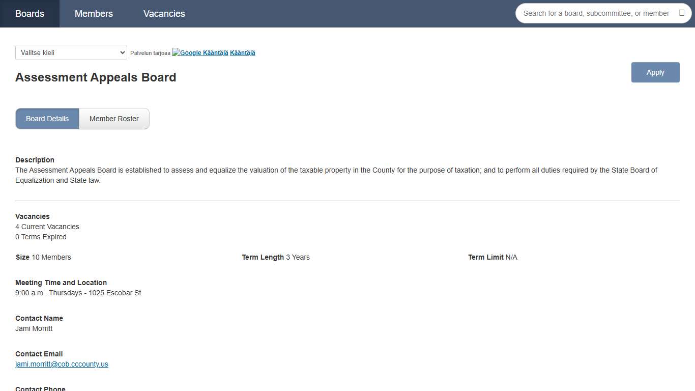 Contra Costa County, CA: Boards