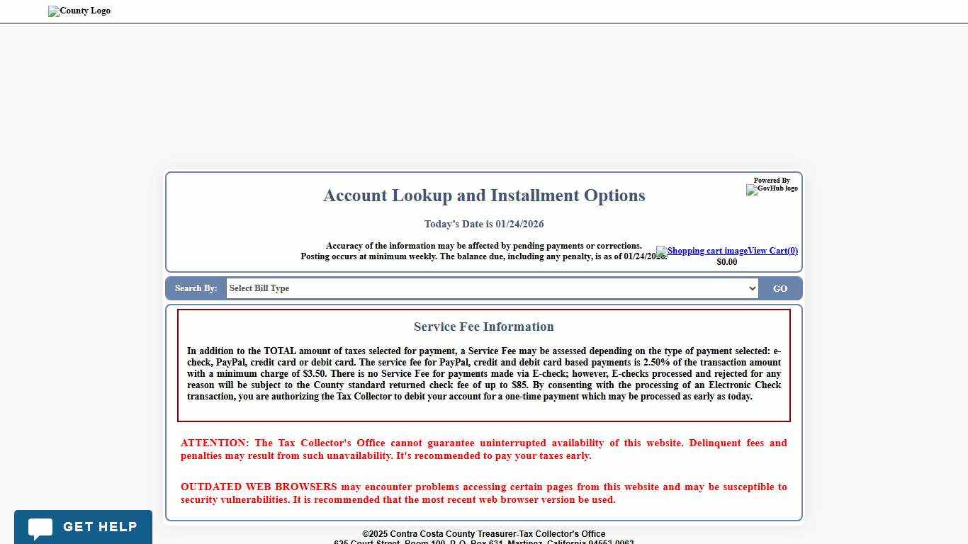 Tax Lookup Contra Costa County Treasurer and Tax Collector